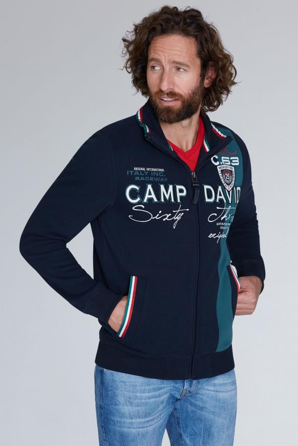 Sweatjacke mit Farbstreifen und Artwork