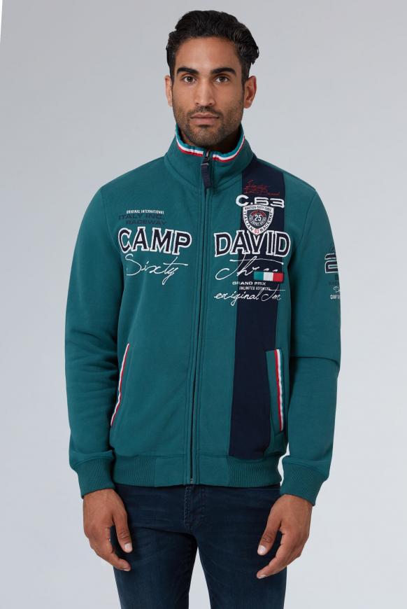 Sweatjacke mit Farbstreifen und Artwork