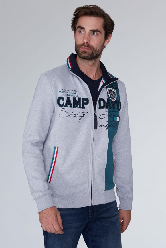 Sweatjacke mit Farbstreifen und Artwork