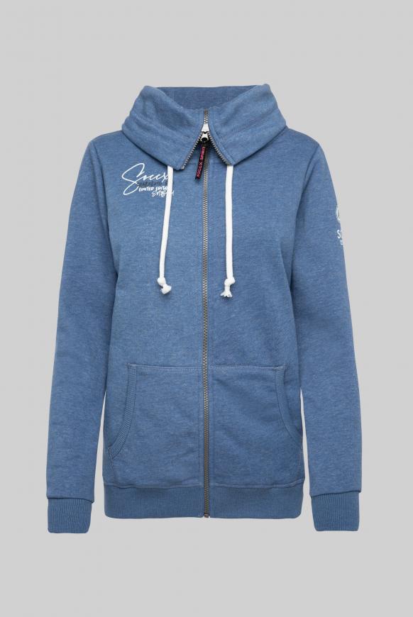 Sweatjacke mit hohem Kragen und Back Print