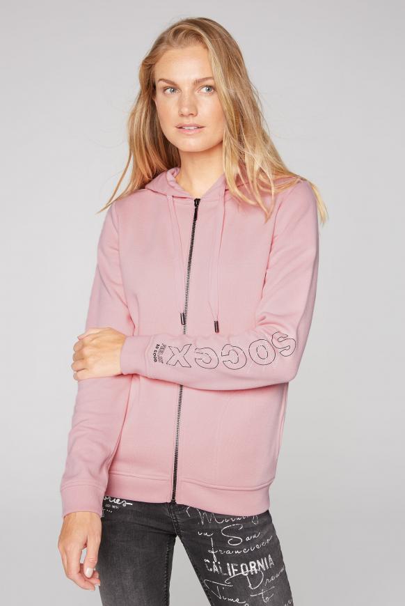 Sweatjacke mit Kapuze aus Pikee