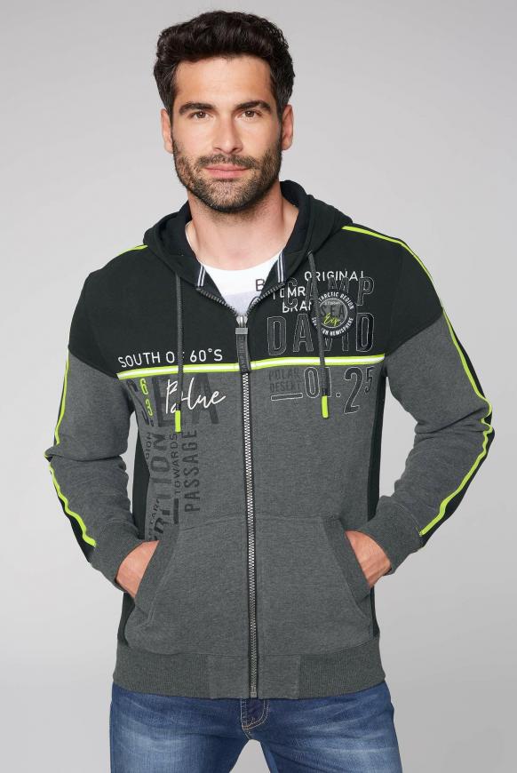 Sweatjacke mit Kapuze und Colour-Blocking
