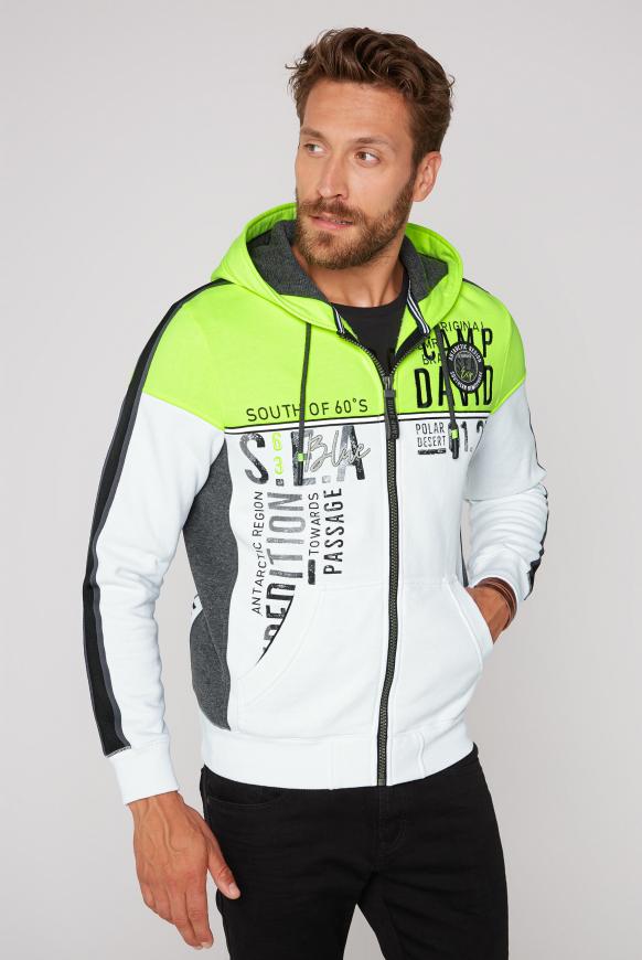 Sweatjacke mit Kapuze und Colour-Blocking