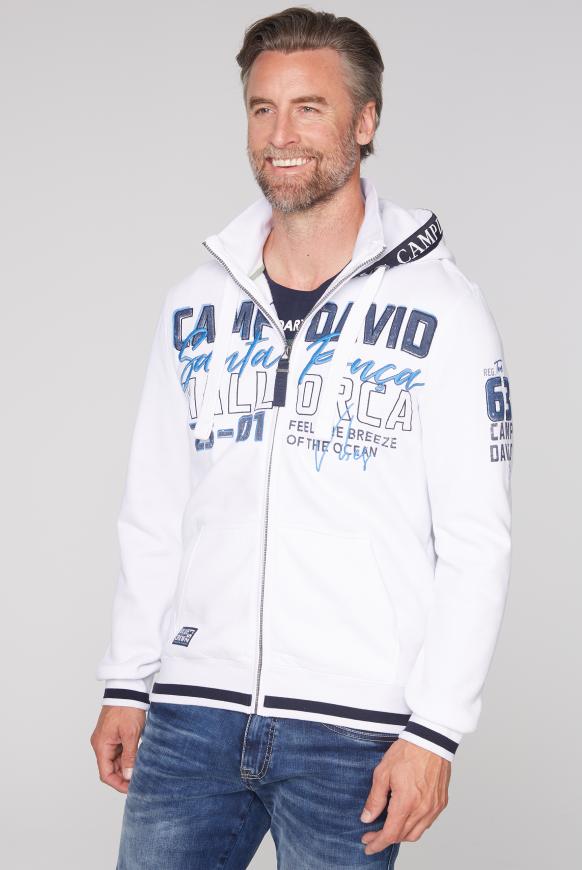 Sweatjacke mit Kapuze und Logo-Artworks