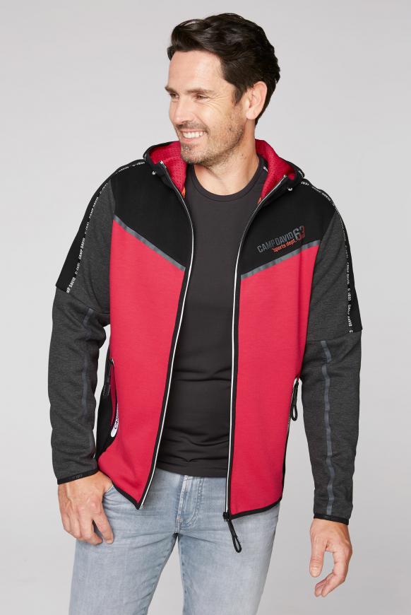 Sweatjacke mit Kapuze und Logo-Tapes