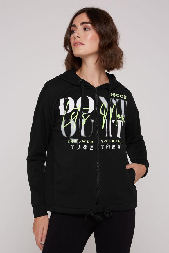Sweatjacke mit Kapuze und Meshfutter