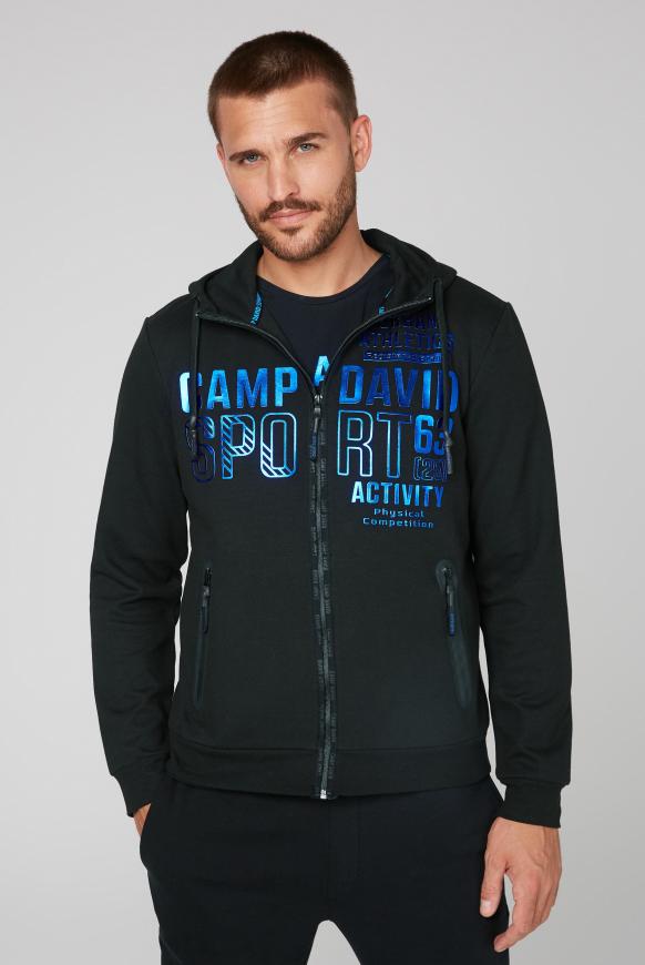 Sweatjacke mit Kapuze und Metallic Artworks