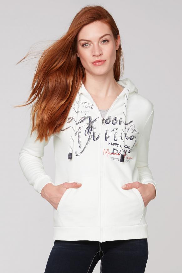 Sweatjacke mit Kapuze und Pailletten-Artwork