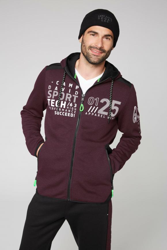 Sweatjacke mit Kapuze und Rubber Prints