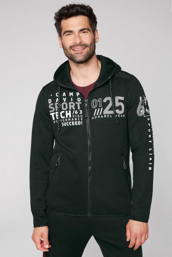 Sweatjacke mit Kapuze und Rubber Prints