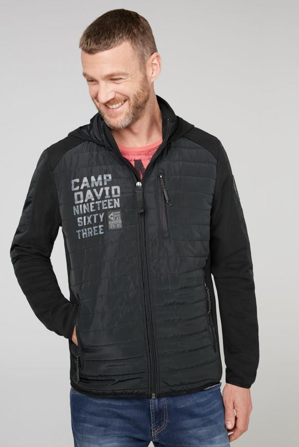 Sweatjacke mit Kapuze und Stepp-Partien