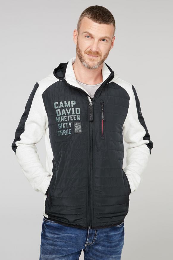 Sweatjacke mit Kapuze und Stepp-Partien
