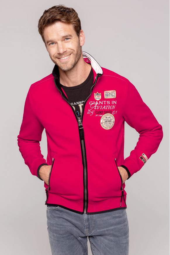 Sweatjacke mit Kontrast-Details