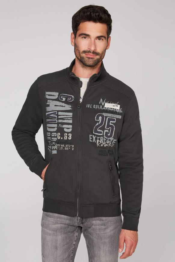 Sweatjacke mit Label-Applikationen