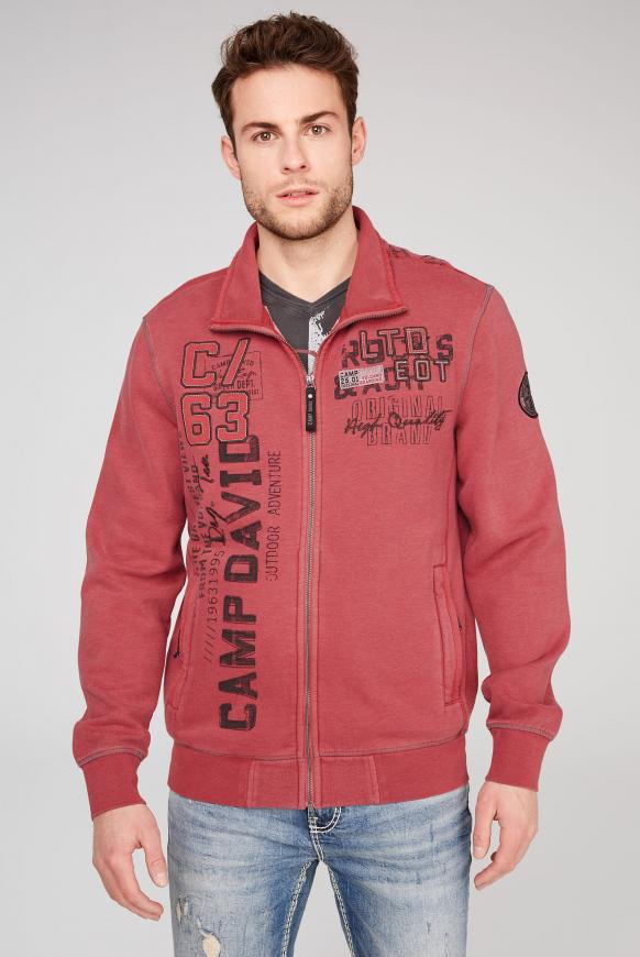 Sweatjacke mit Label-Applikationen