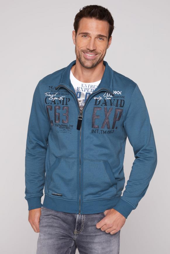 Sweatjacke mit Label-Applikationen