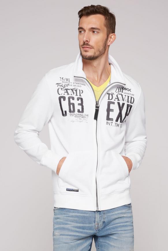 Sweatjacke mit Label-Applikationen