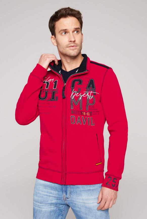 Sweatjacke mit Label-Applikationen und Tapes
