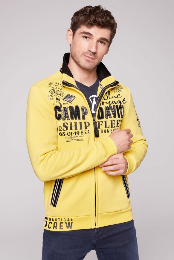 Sweatjacke mit Logo-Applikationen