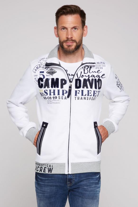Sweatjacke mit Logo-Applikationen