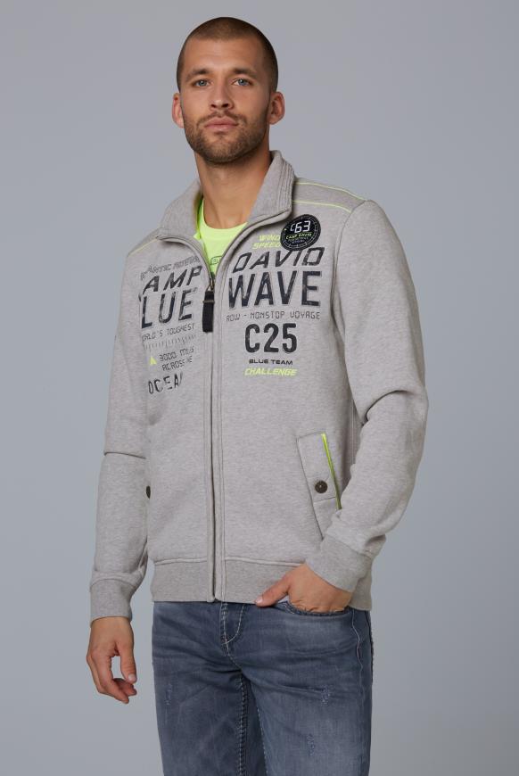 Sweatjacke mit Prägung und Print