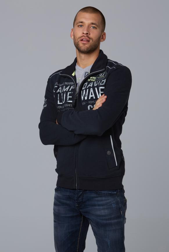 Sweatjacke mit Prägung und Print