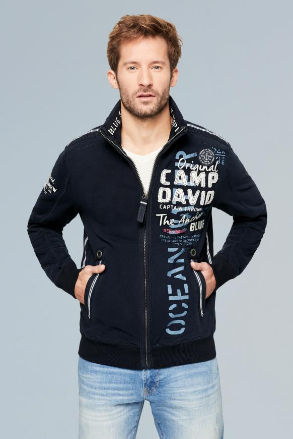 Sweatjacke mit Tapes und Label-Applikationen