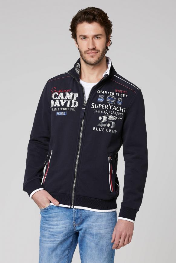 Sweatjacke mit Tapes und Label-Applikationen
