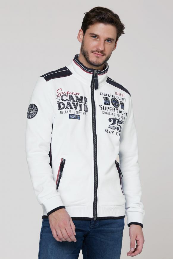 Sweatjacke mit Tapes und Label-Applikationen