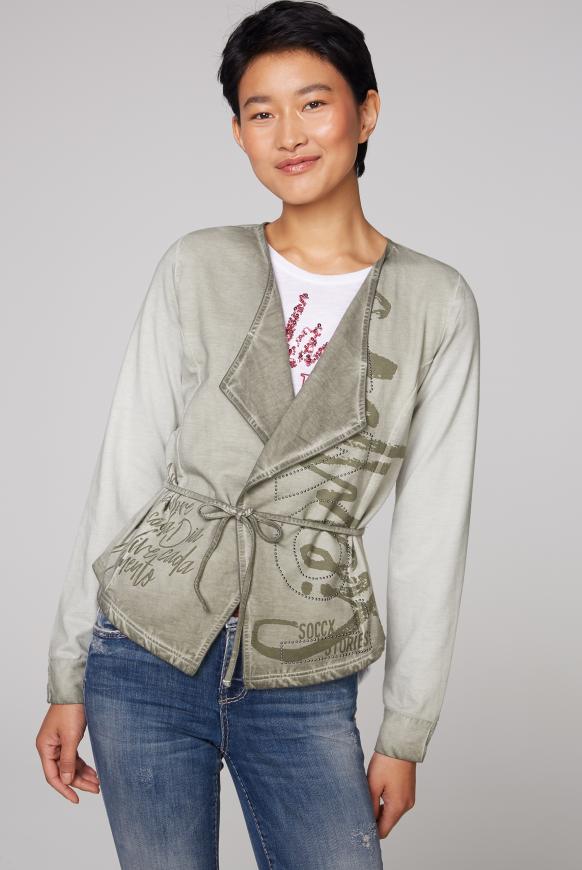 Sweatjacke Oil Dyed mit Artwork