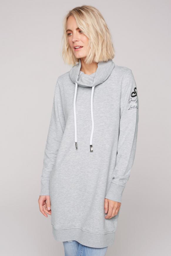 Sweatkleid mit hohem Kragen grey melange