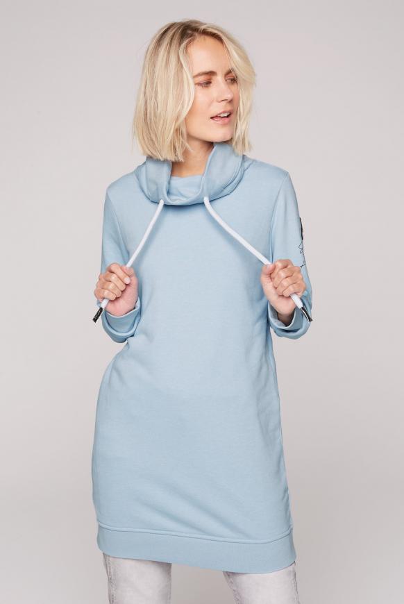 Sweatkleid mit hohem Kragen lagoon melange