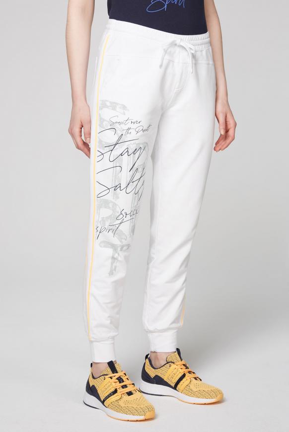 Sweatpants mit Seitentapes und Print