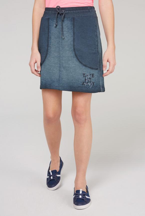 Sweatrock mit Paillettenstreifen und Print