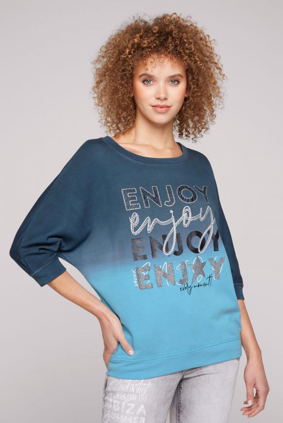 Sweatshirt Dip Dye mit kurzen Ärmeln blue navy / summer aqua