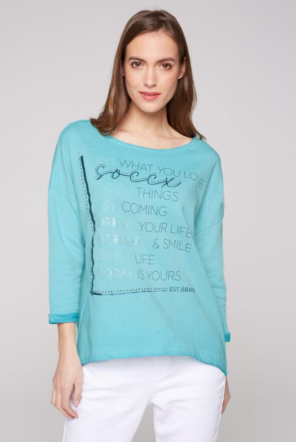 Sweatshirt mit 3/4-Arm und Artwork lagoon blue