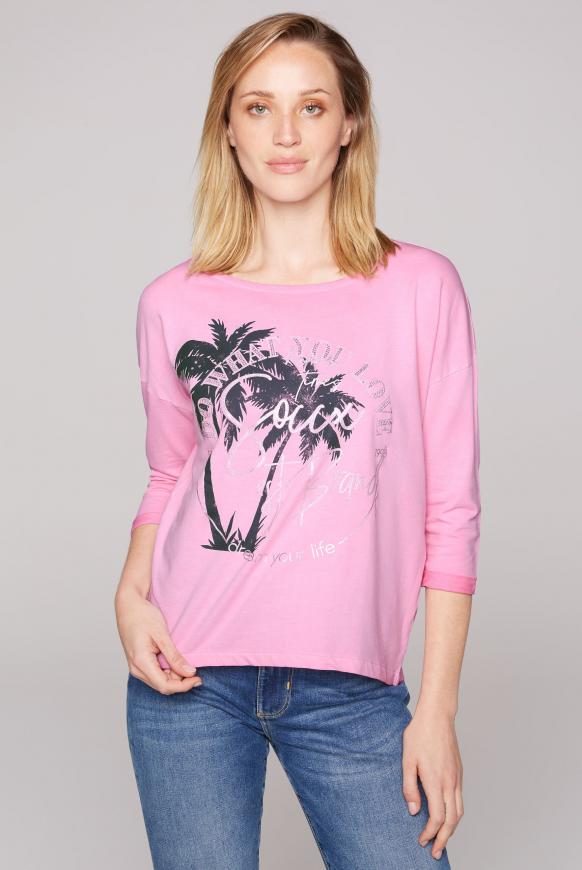 Sweatshirt mit 3/4-Arm und Artwork pink blush