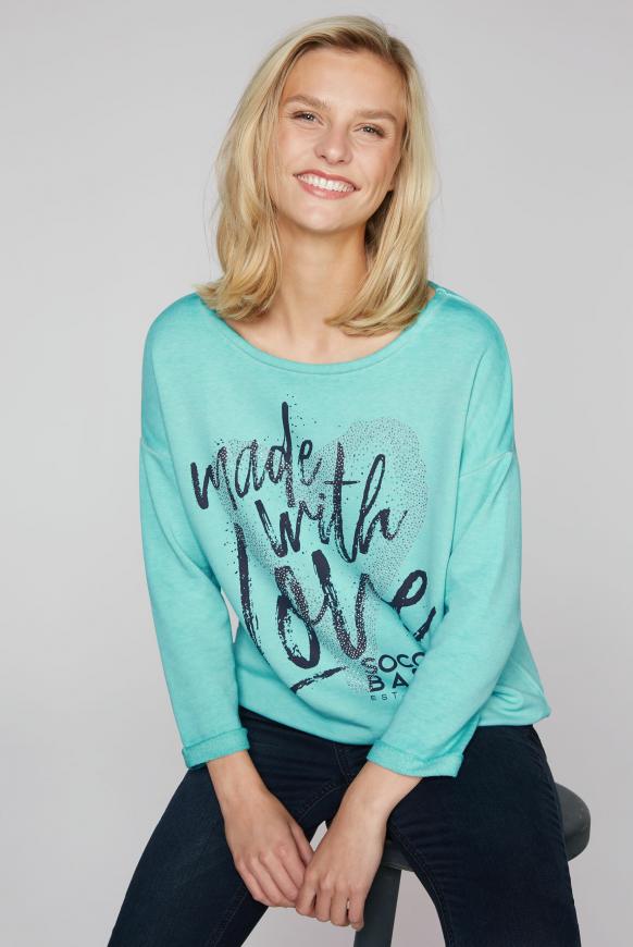 Sweatshirt mit Artwork und 3/4-Arm