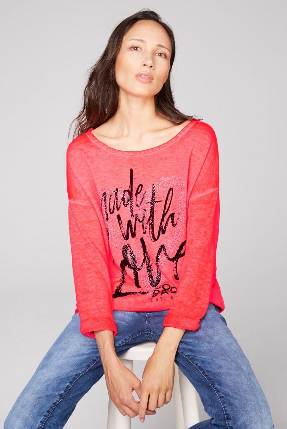 Sweatshirt mit Artwork und 3/4-Arm