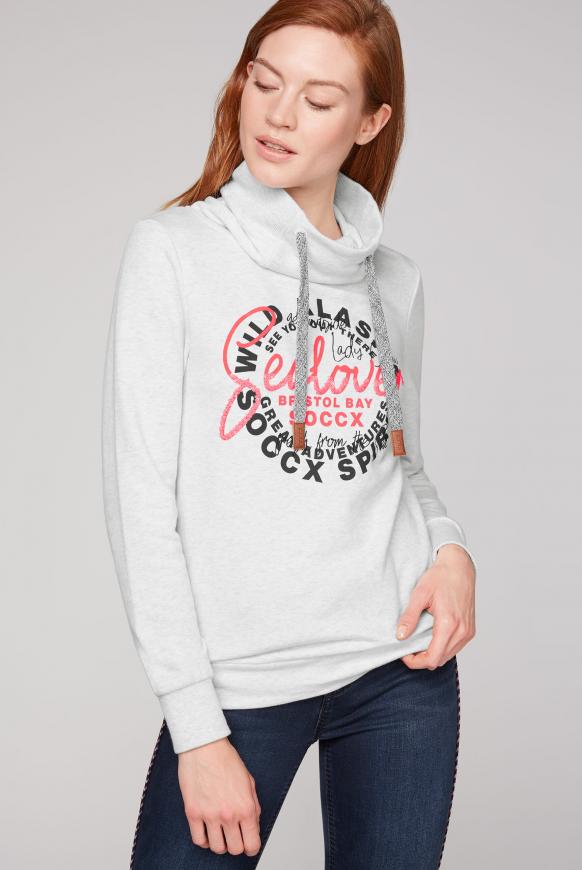 Sweatshirt mit Artwork und hohem Kragen