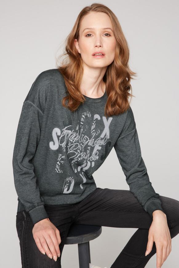 Sweatshirt mit Ausbrenner-Effekten