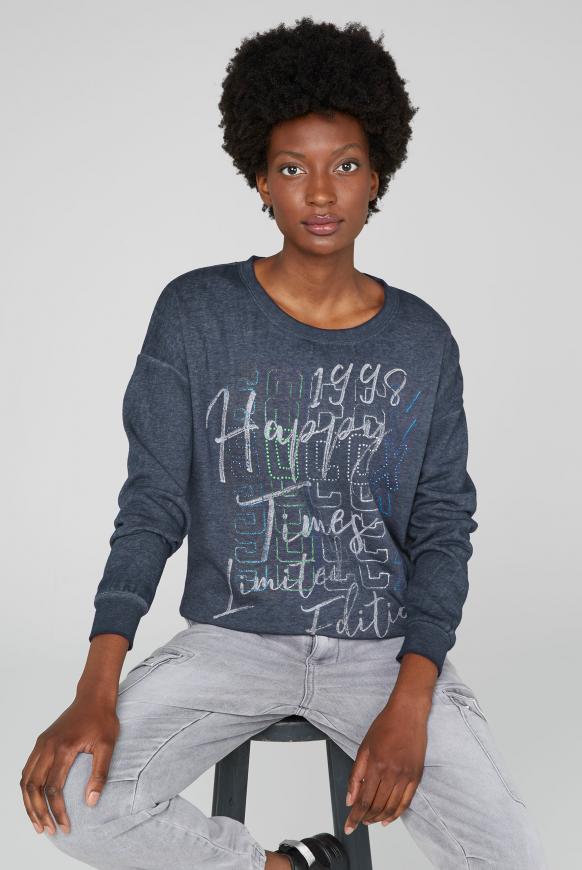 Sweatshirt mit Ausbrenner-Effekten