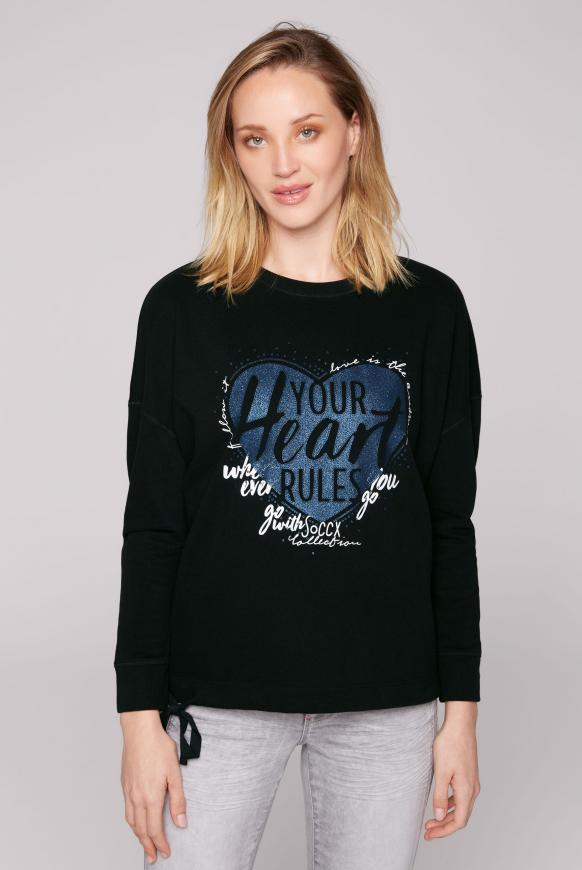 Sweatshirt mit Bindebandsaum black