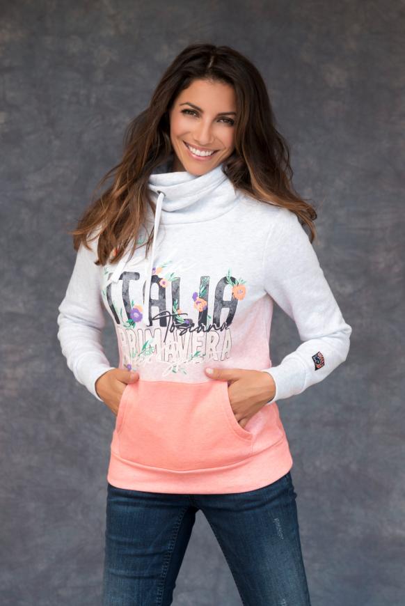 Sweatshirt mit Dip-Dye-Effekt und Artwork