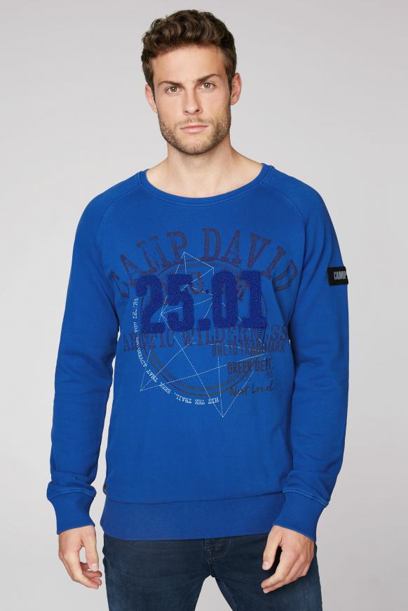 Sweatshirt mit Frottee-Artwork cobalt