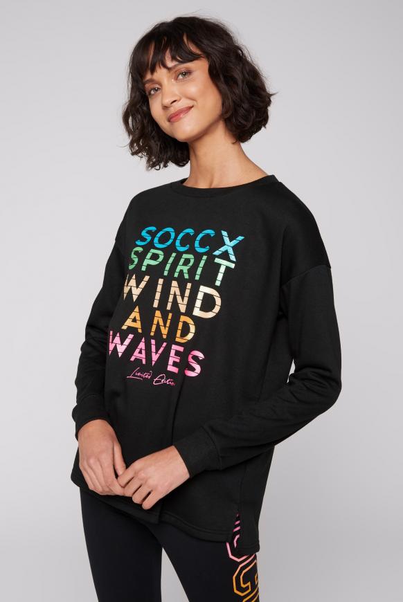Sweatshirt mit Glitter Logo Print