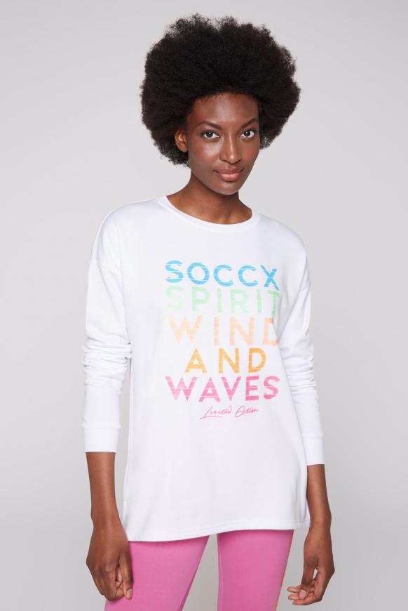 Sweatshirt mit Glitter Logo Print