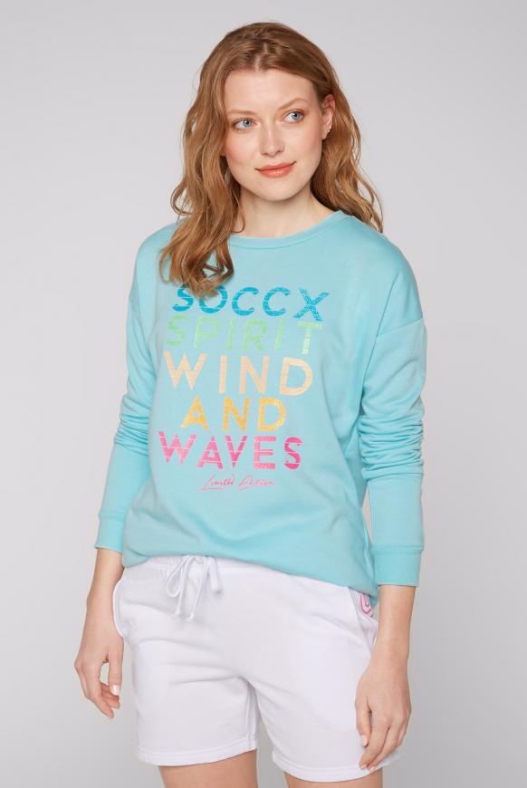 Sweatshirt mit Glitter Logo Print