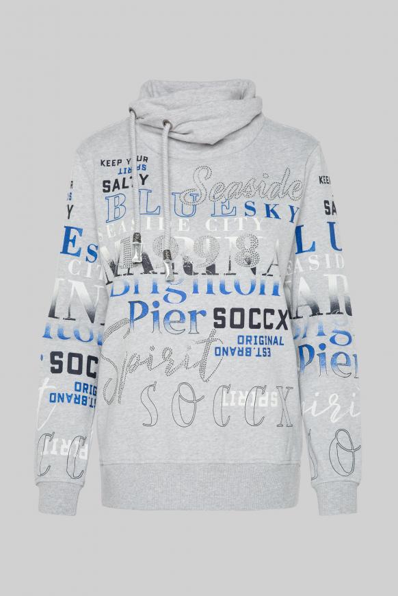 Sweatshirt mit hohem Kragen und Artwork