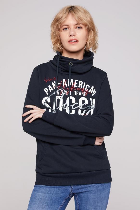Sweatshirt mit hohem Kragen und Artwork